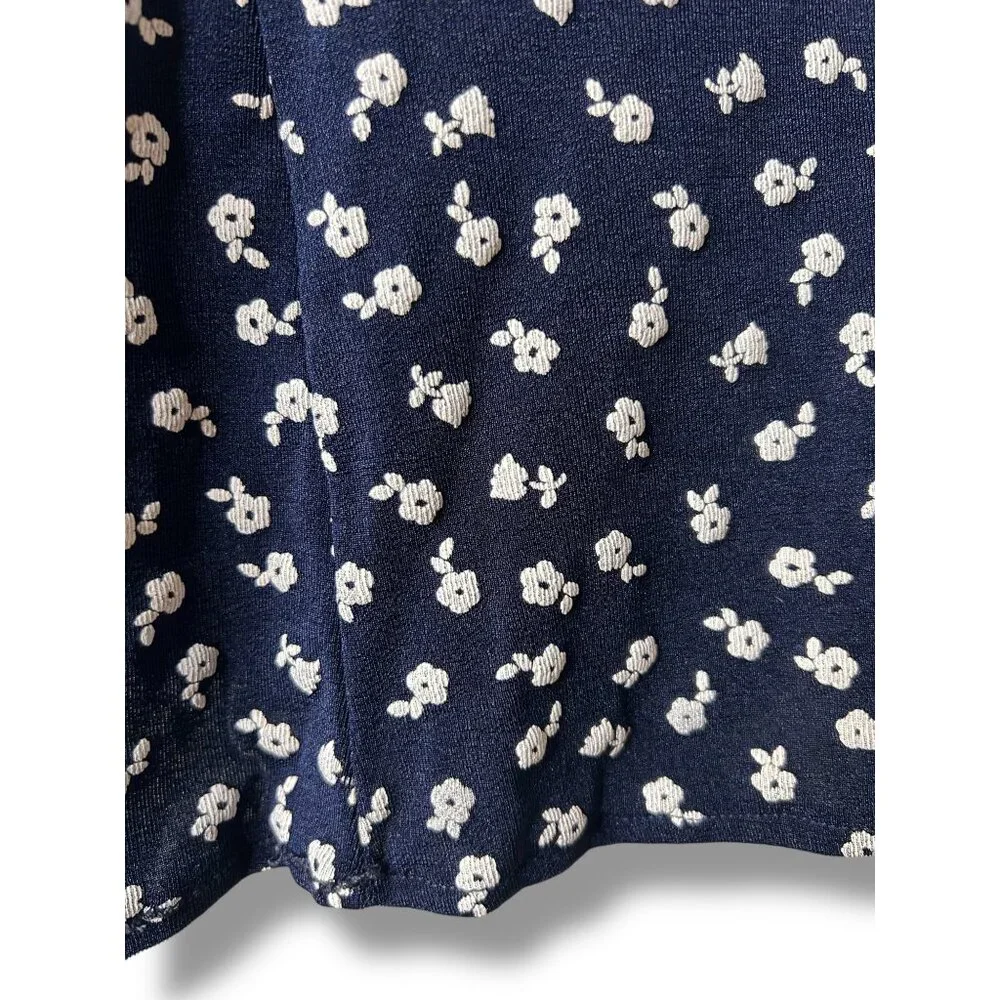 Vintage Navy Floral Skirted One Piece Swimsuit